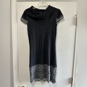 Initial dark grey with light grey design sweater dress size M - great condition